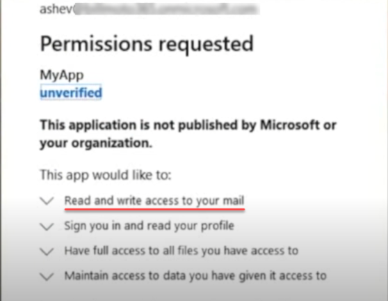 Cloud Ransomware: A malicious program requesting read and write permissions