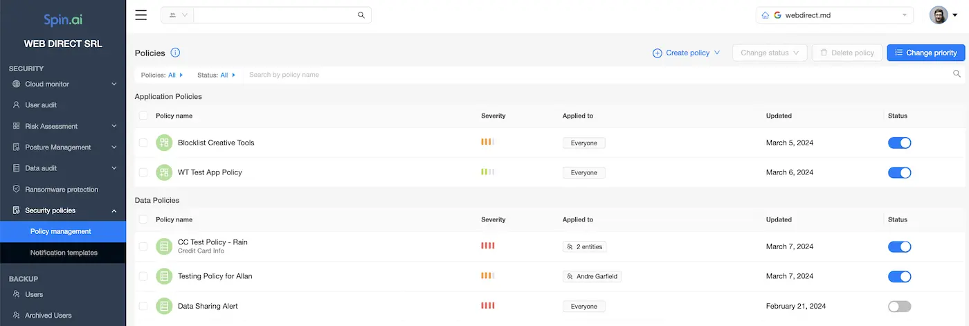 Google Workspace DLP tool
