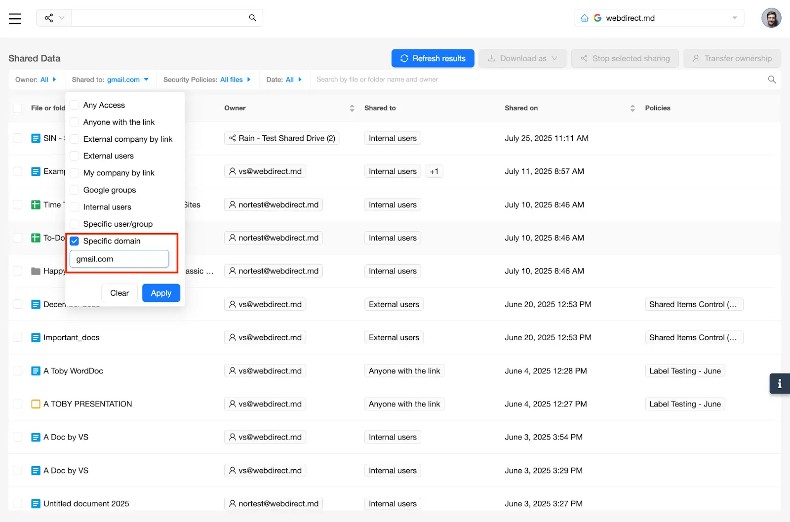 SpinOne Platform - Shared Data