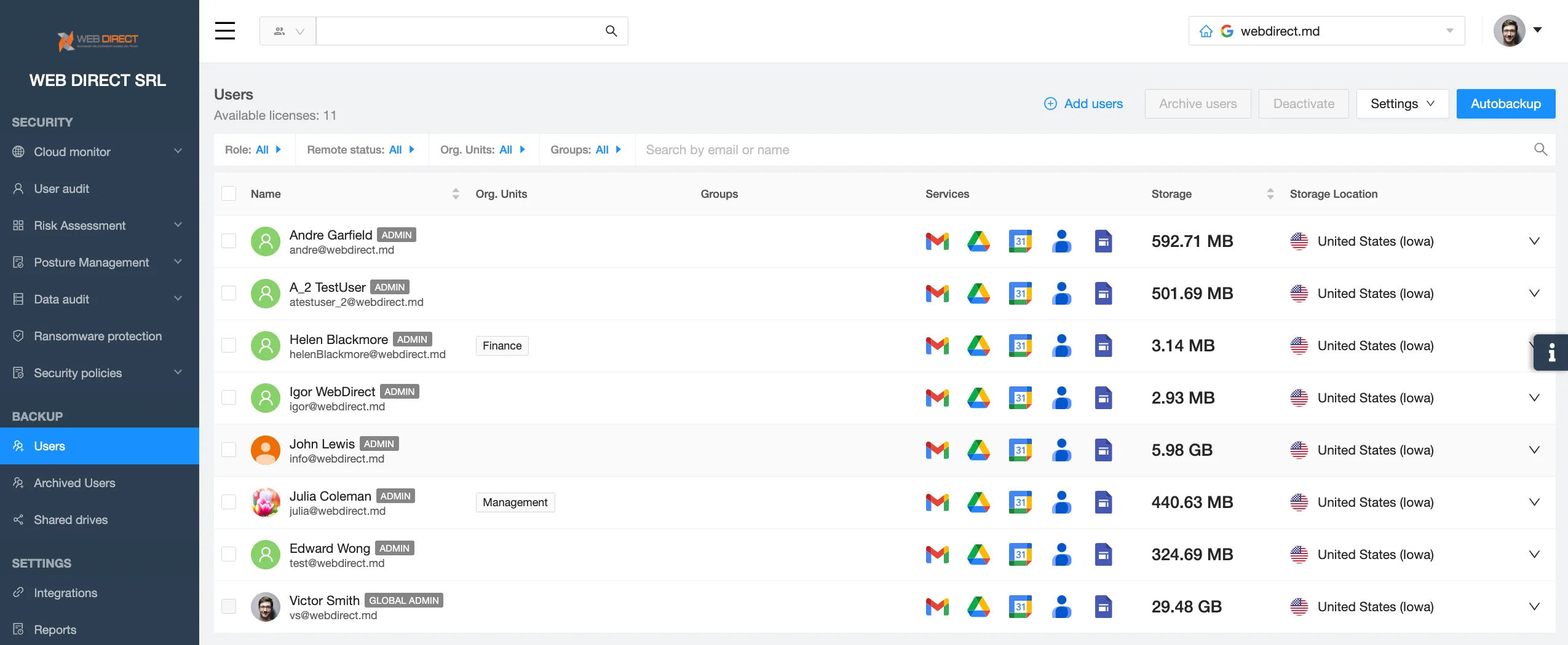 Spinbackup - tool for Backing Up Google Workspace Data Daily