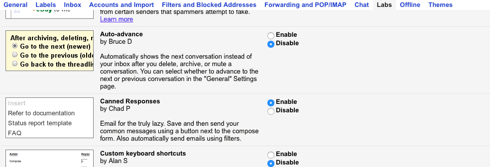 Gmail™ Canned Responses