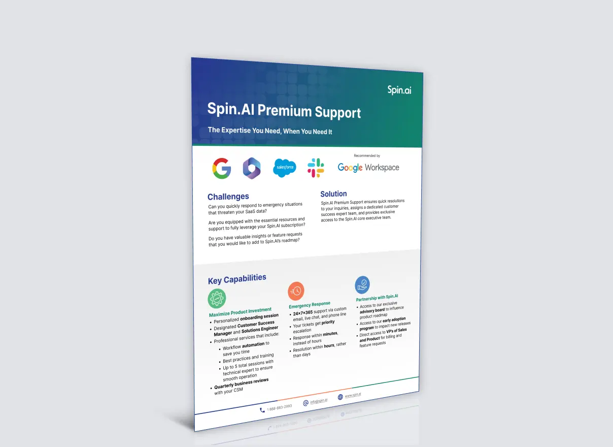 Spin.AI Premium Support