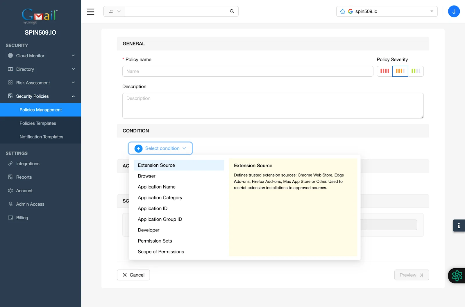 SpinCRX Dashboard - Extension Source | Spin.AI