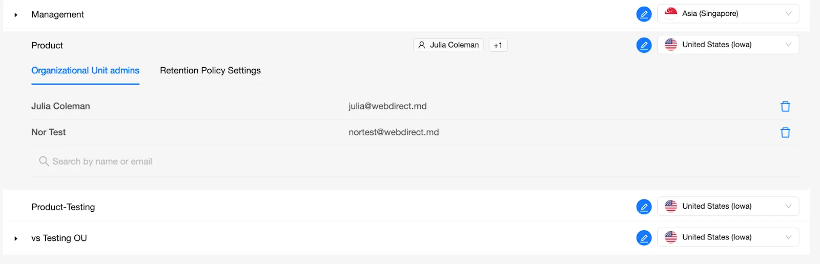 SpinOne Dashboard - Manage Organizational Unit Admins | Spin.AI Confirmation view showing the user limited to the selected OU.